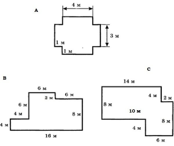 Примеры вычисления периметров комнат неправильной формы