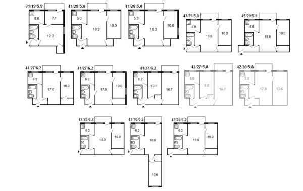 Варианты планировок квартир