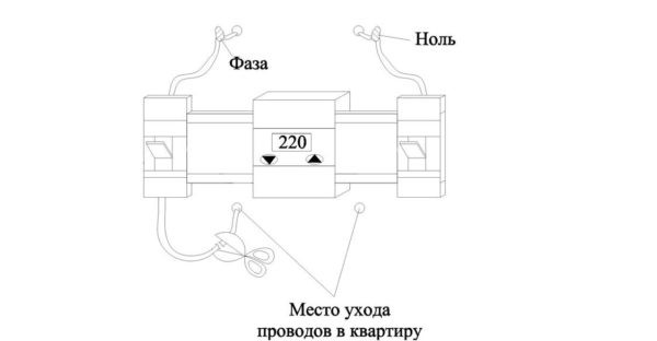 Выполняем разрез проводки