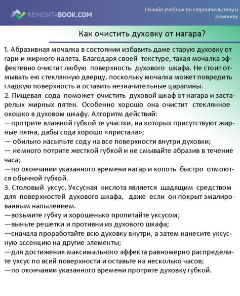 Как очистить духовку от нагара?