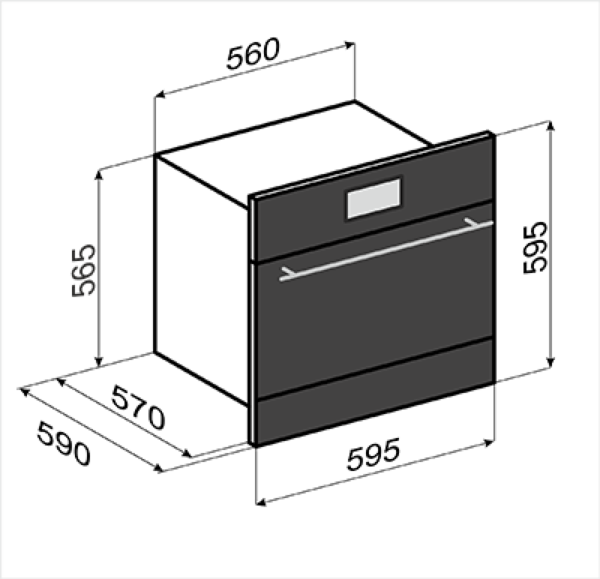 Типовые размеры встраиваемого духового шкафа